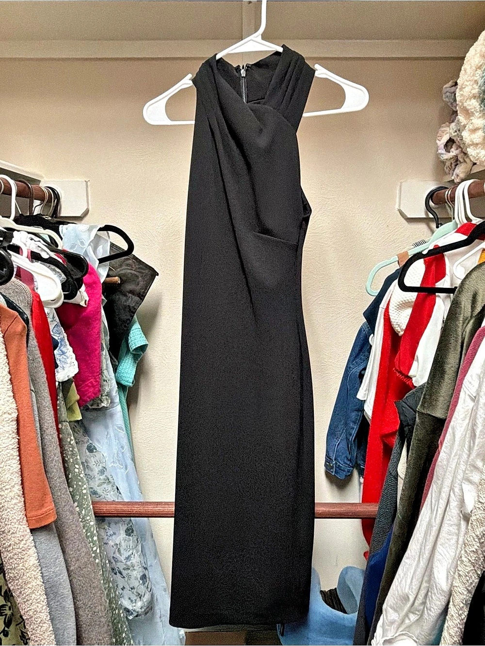 RACHEL Roy Harland Crossover Halter Maxi Dress Black Halter Maxi Dress